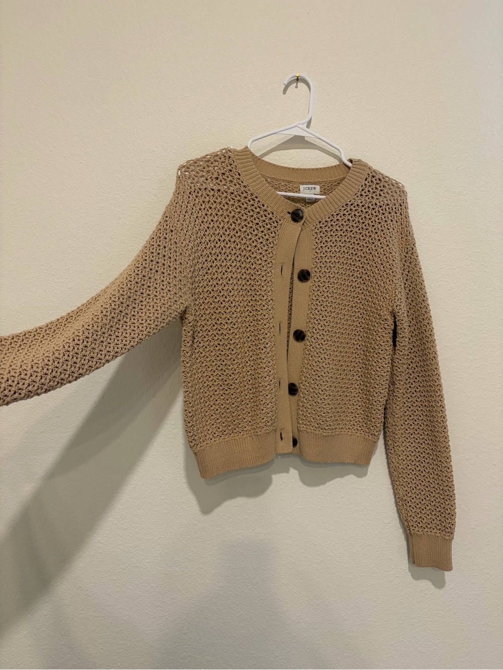 J. Crew Women’s Open-Knit Button Cardigan - Picture 1 of 5